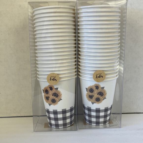 Paper Tales Hot & Cold Cups Sunflowers on Cream 20 Per Pack, 2 Packs - Picture 2 of 5